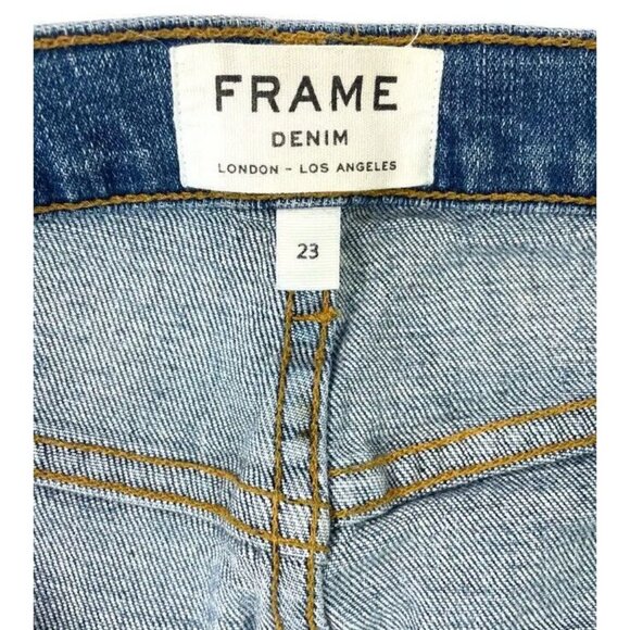 Frame Womens Le Original Straight Leg Jeans Blue Step Hem Medium Wash Slim 23 - Picture 9 of 12